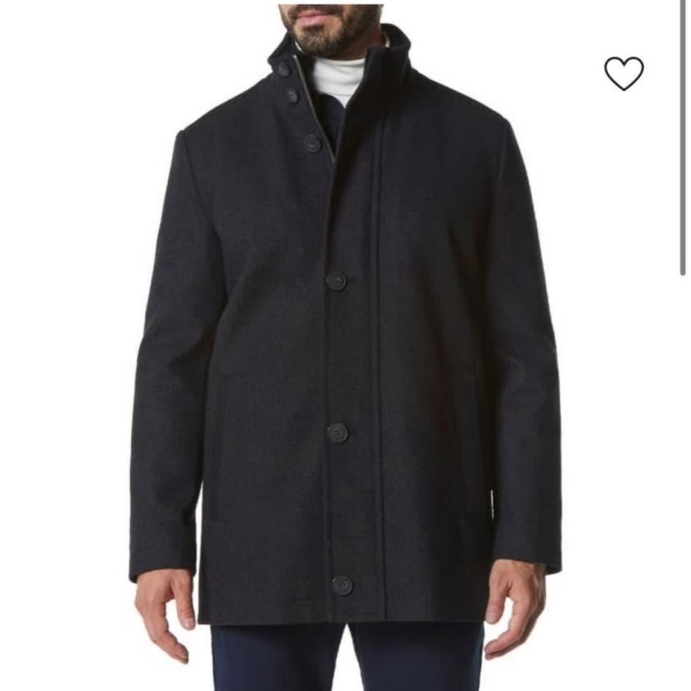 Men's Black Button-Up Coat